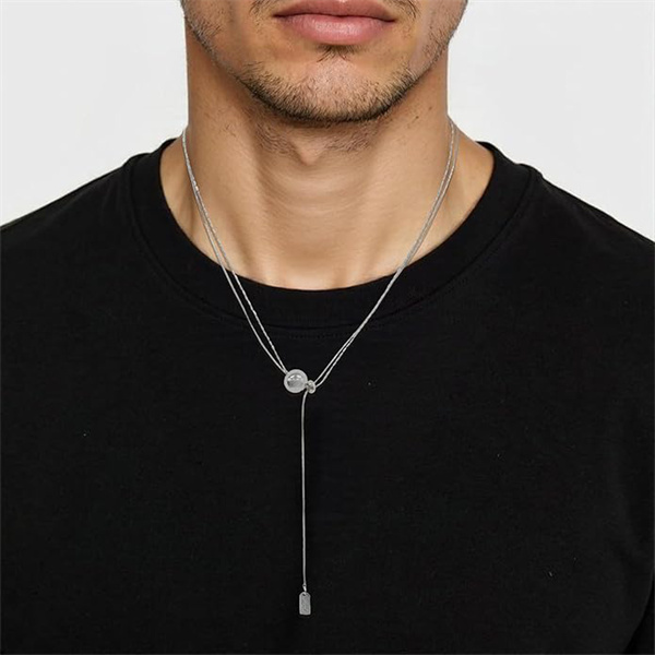 Irregular Y2k Long Y-shaped Necklace with Zircon Inlaid Sparkling Brick Tassel Pendant  