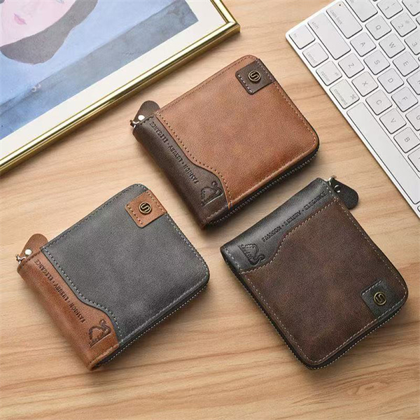 New men's fashionable multi-functional zipper wallet