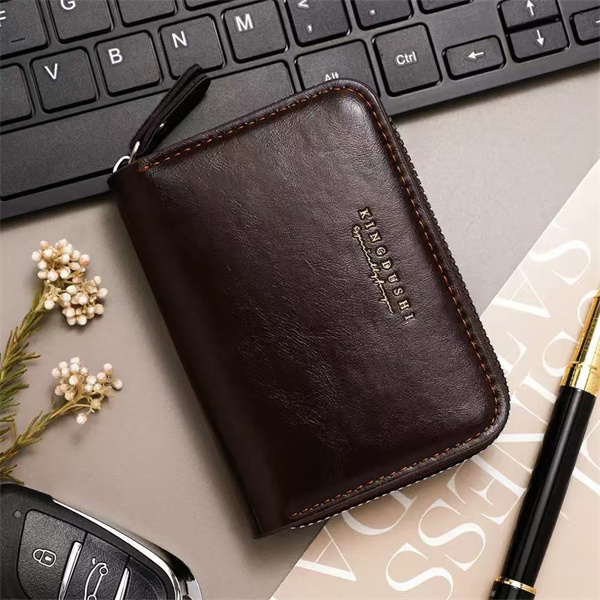New men's accordion card holder with zippered pocket, multi-slot card holder, card sleeve, coin purse