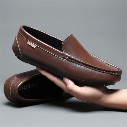 Men's breathable soft sole Korean style casual leather shoes