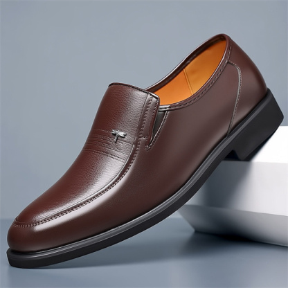 Men's casual leather shoes genuine leather business formal soft leather soft sole breathable thin dad shoes