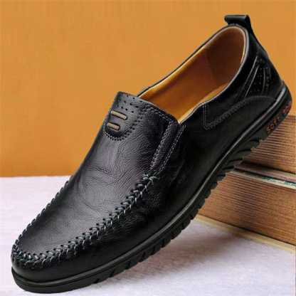 Comfortable cowhide men's business casual leather shoes breathable and comfortable popular classic dad shoes large size casual shoes men