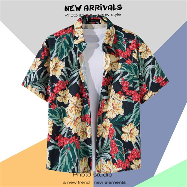 Summer Casual Retro Cardigan Hawaiian Holiday Style Floral Holiday Shi