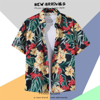 Summer Casual Retro Cardigan Hawaiian Holiday Style Floral Holiday Shirt