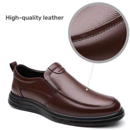 Men's leather non-slip padded slip-on loafers