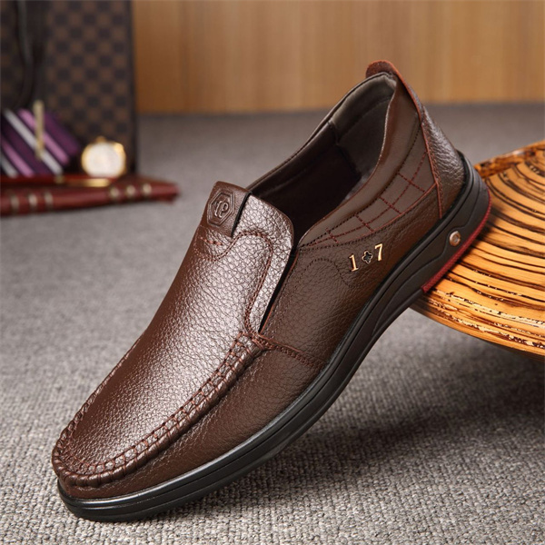 Men's business casual non-slip moccasins leather shoes