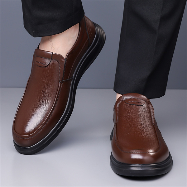 Men's leather non-slip padded slip-on loafers