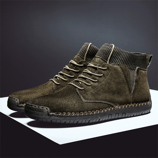 Fashionable men's high-top cotton casual handmade shoes