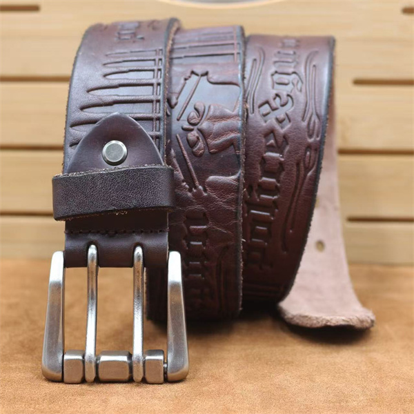 Handcrafted Full Grain Leather Belt | 1.5" Wide Thickened, Men's Belt