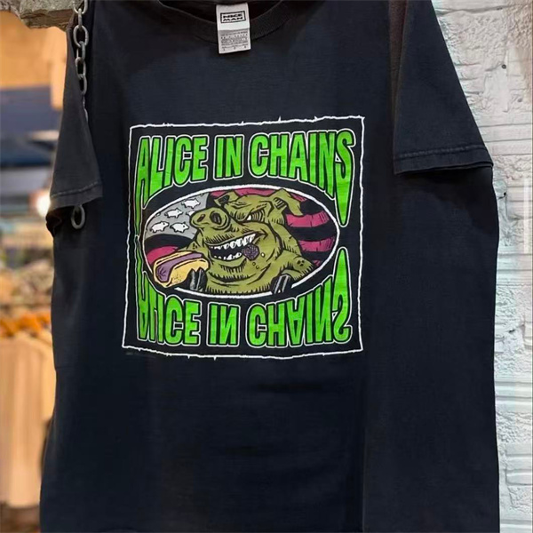 🔥Alice in Chains Retro Pig God Logo Heavyweight Short-Sleeve T-Shirt