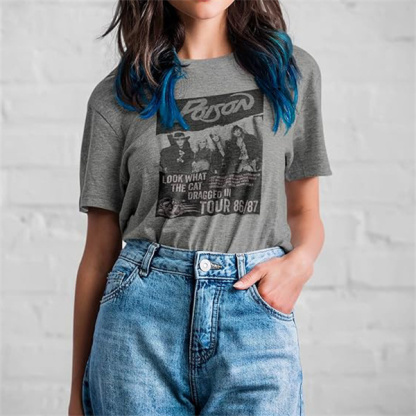 Poison Band Retro Tour Poster Short-Sleeve