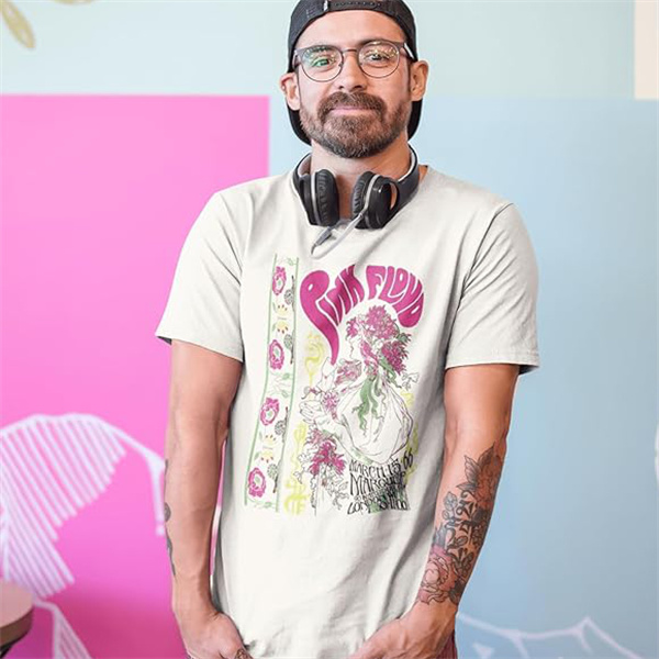 American Retro Psychedelic Rock Pink Floyd Print T-shirt