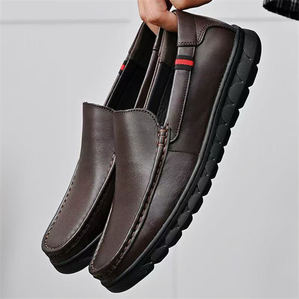 【Top Grain Leather, Soft Sole & Soft Upper】Slip-on Business Casual Leather Shoes