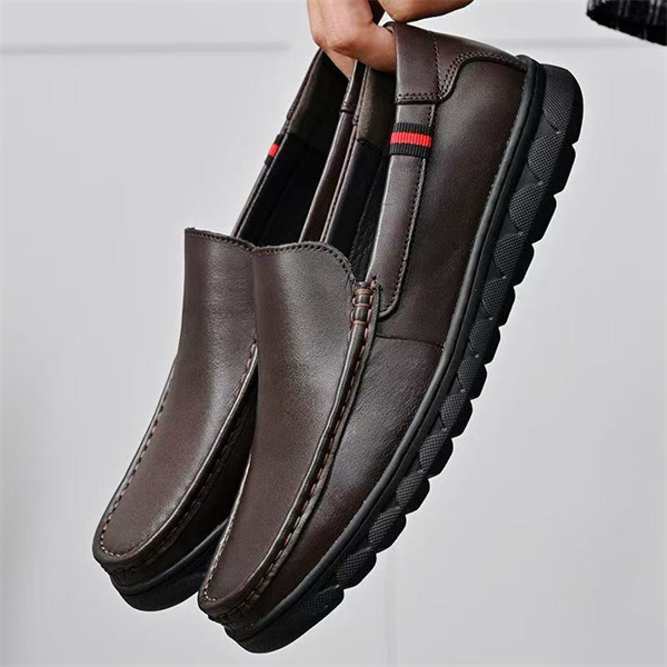 【Top Grain Leather, Soft Sole & Soft Upper】Slip-on Business Casual Leather Shoes