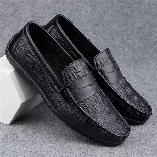 Luxury Crocodile Pattern Slip-on Business Casual Shoes