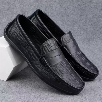 Luxury Crocodile Pattern Slip-on Business Casual Shoes