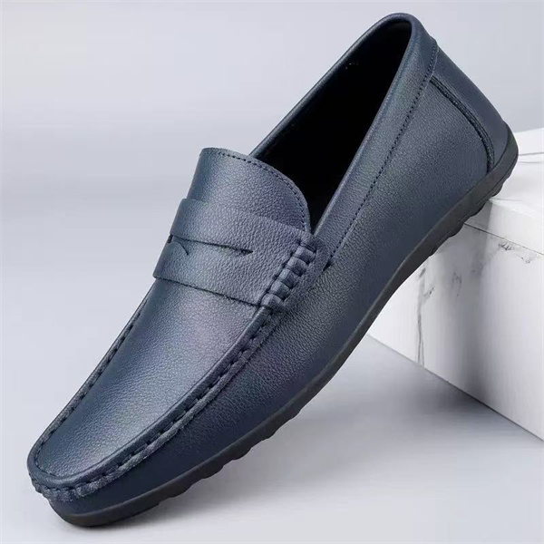 Hand-stitched genuine leather loafers | Slip-on soft-soled business casual shoes