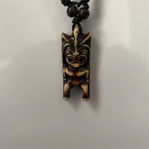 Tiki Resin Protection Amulet  Handmade Vintage Jewelry