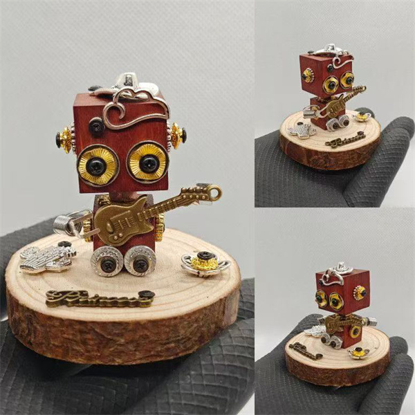 🤖 Steampunk-style handmade robot figurine