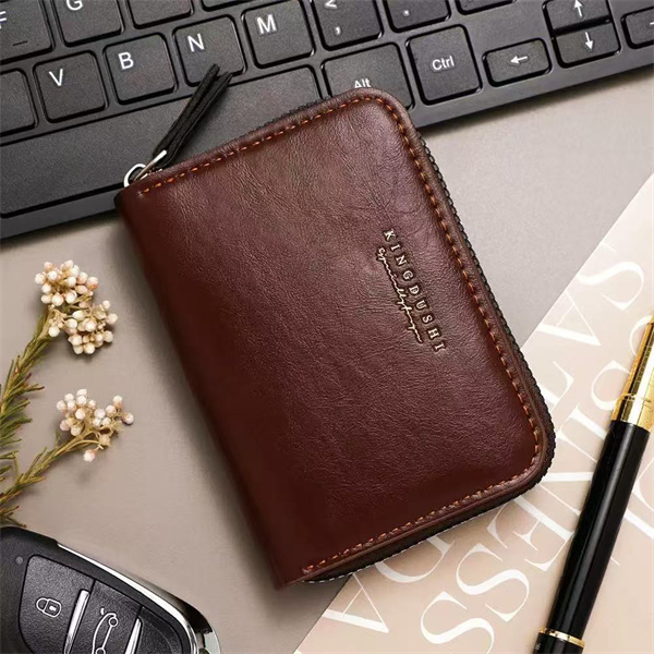 New men's accordion card holder with zippered pocket, multi-slot card holder, card sleeve, coin purse