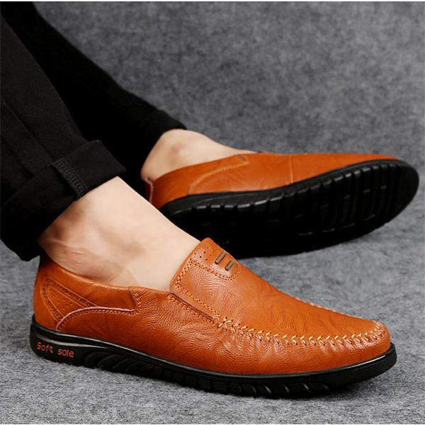 Comfortable cowhide men's business casual leather shoes breathable and comfortable popular classic dad shoes large size casual shoes men