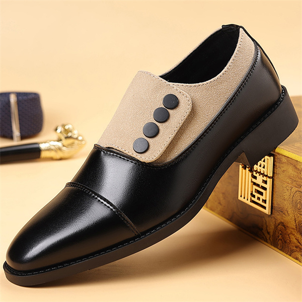 Plus size men's breathable pointed toe trendy business British casual 