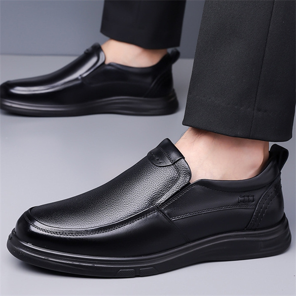 Men's leather non-slip padded slip-on loafers