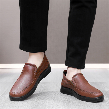 Men's Genuine Leather Soft Insole Casual Comfort Leather Slip-On Loafers