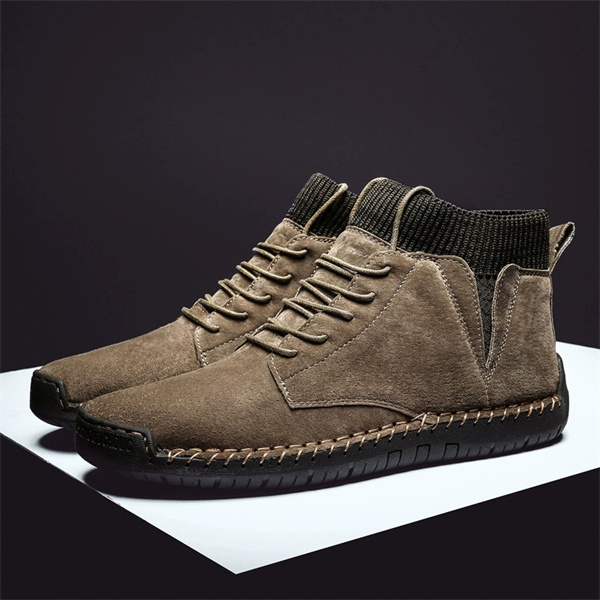 Fashionable men's high-top cotton casual handmade shoes