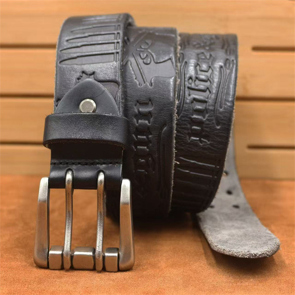 Handcrafted Full Grain Leather Belt | 1.5" Wide Thickened, Men's Belt