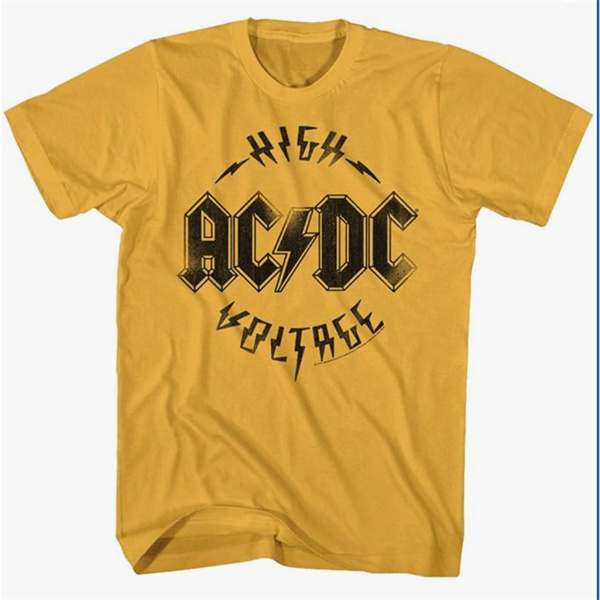 Retro Rock AC/DC High Voltage Printed Short-Sleeve T-Shirt