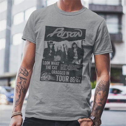 Poison Band Retro Tour Poster Short-Sleeve