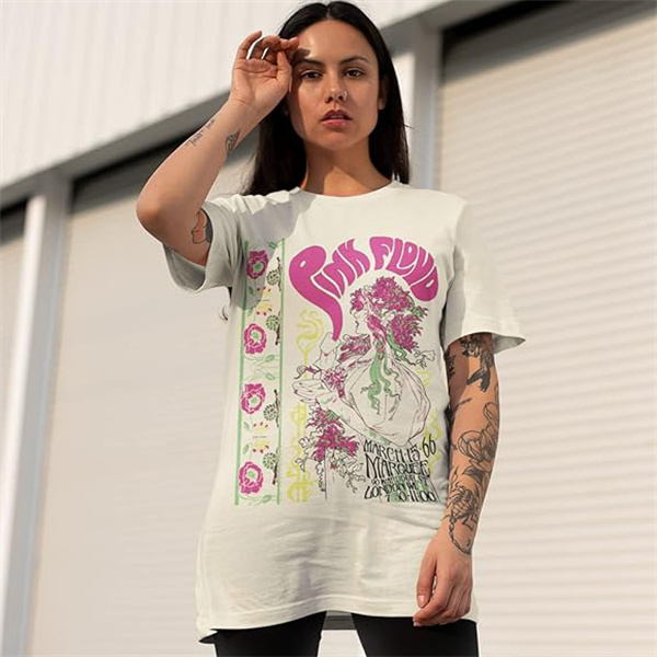 American Retro Psychedelic Rock Pink Floyd Print T-shirt