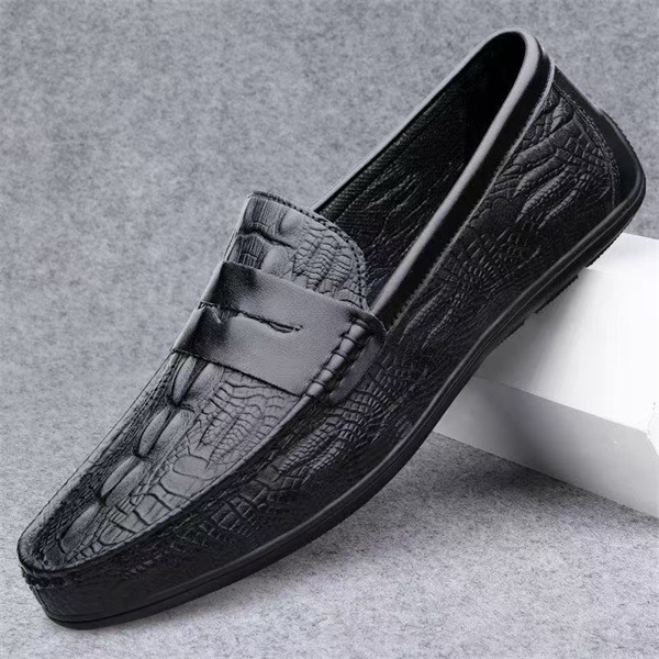 Luxury Crocodile Pattern Slip-on Business Casual Shoes