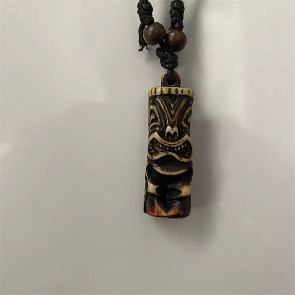 Tiki Resin Protection Amulet  Handmade Vintage Jewelry