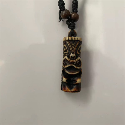 Tiki Resin Protection Amulet  Handmade Vintage Jewelry