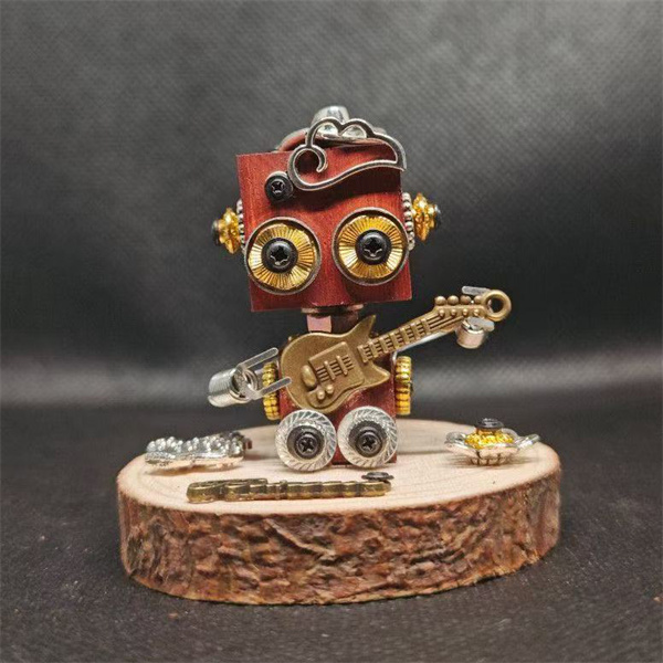 🤖 Steampunk-style handmade robot figurine