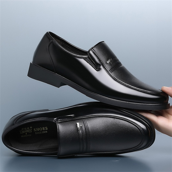 Men's casual leather shoes genuine leather business formal soft leather soft sole breathable thin dad shoes