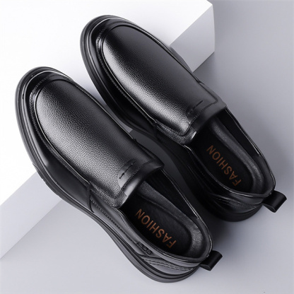 Men's genuine leather cowhide business casual men's shoes non-slip breathable middle-aged and elderly soft sole dad leather shoes one-step men's shoes