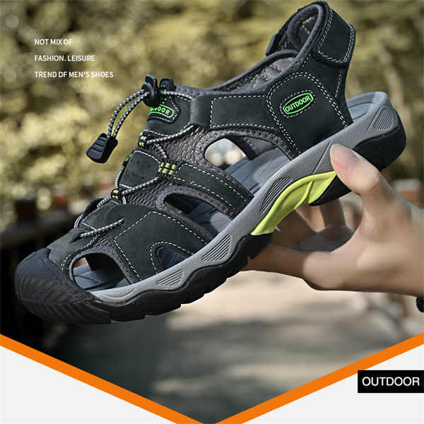 Baotou casual men's beach leather sandals summer outdoor breathable river tracing leather men's sandals