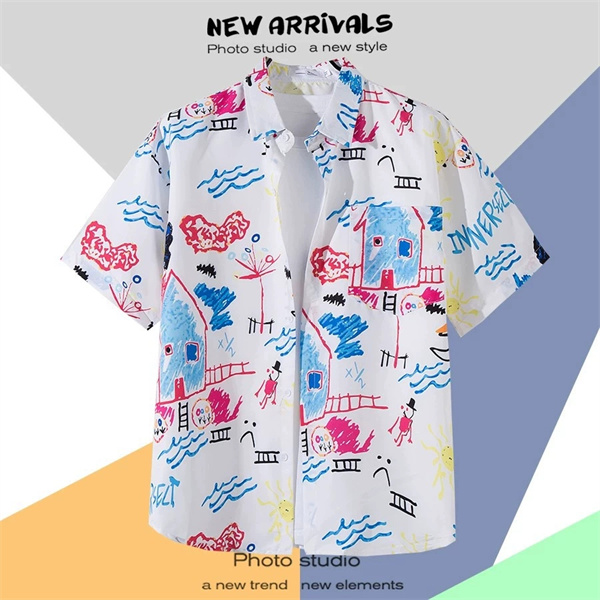 Summer Casual Retro Cardigan Hawaiian Holiday Style Floral Holiday Shi