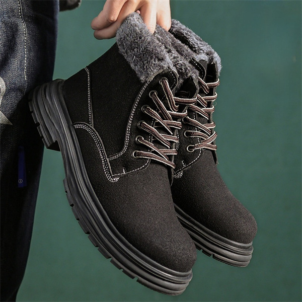 Men's outdoor velvet thick warm snow boots