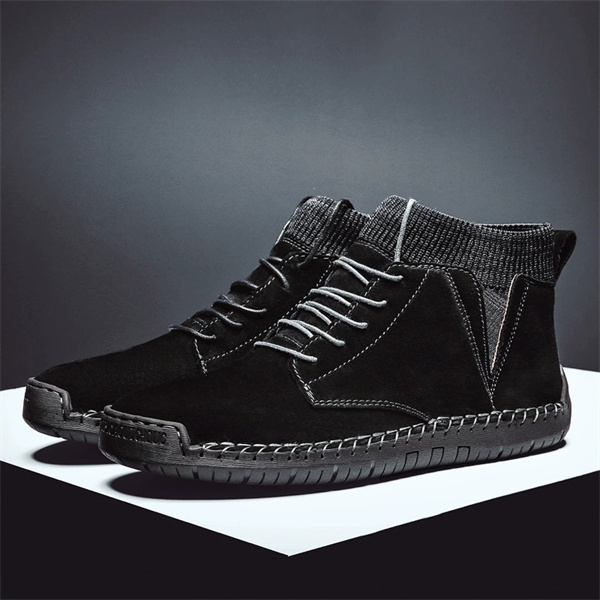 Fashionable men's high-top cotton casual handmade shoes