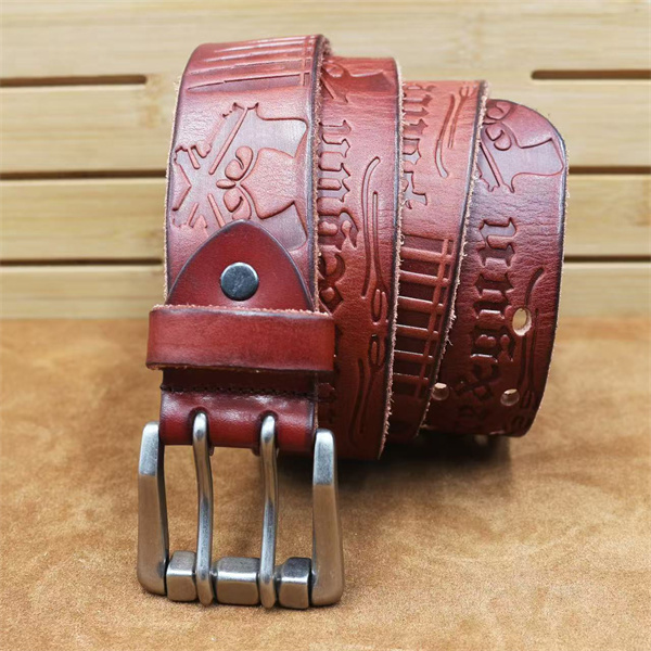 Handcrafted Full Grain Leather Belt | 1.5" Wide Thickened, Men's Belt