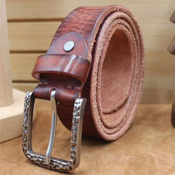 Handcrafted Full Grain Leather Belt | 1.5" Wide Thickened, Men's Belt