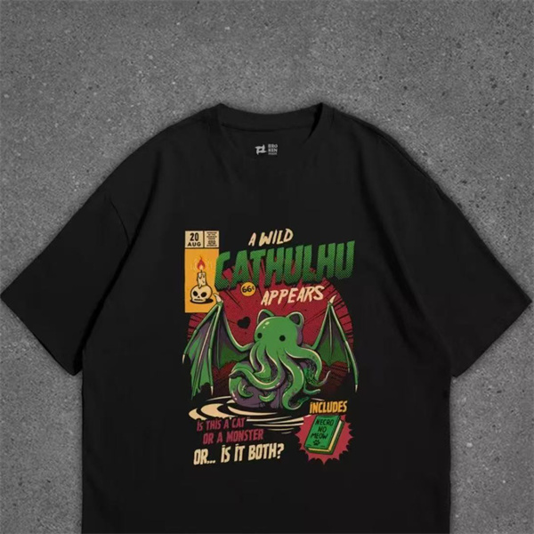 [Cthulhu Mythos × Cute Contrast] Cathulhu Cat Cthulhu Fun Cartoon Style Short-Sleeve T-Shirt