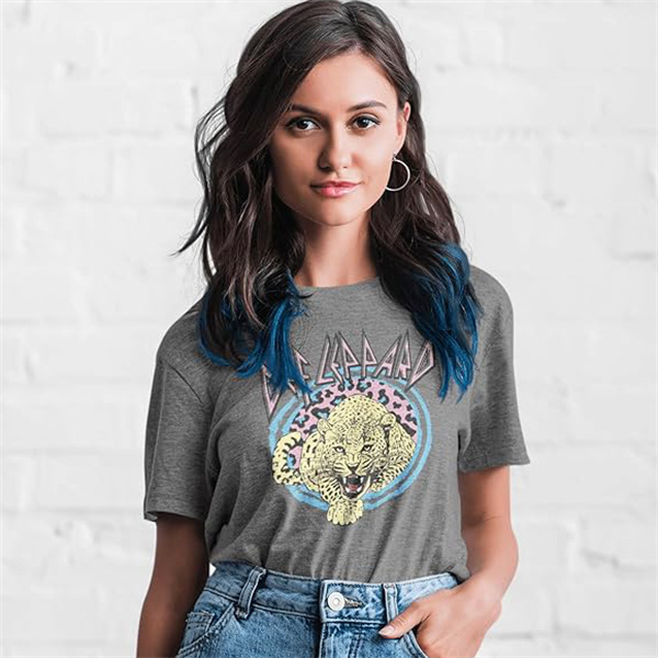 Def Leppard Band | Retro Cheetah Print T-shirt |