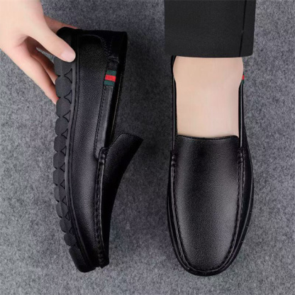 【Top Grain Leather, Soft Sole & Soft Upper】Slip-on Business Casual Leather Shoes