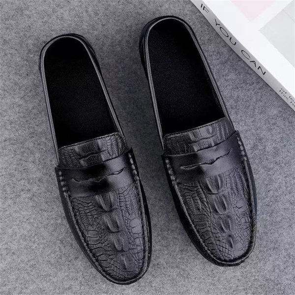 Luxury Crocodile Pattern Slip-on Business Casual Shoes