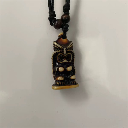 Tiki Resin Protection Amulet  Handmade Vintage Jewelry